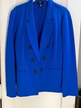 Jones New York Blue Double-Breasted Blazer